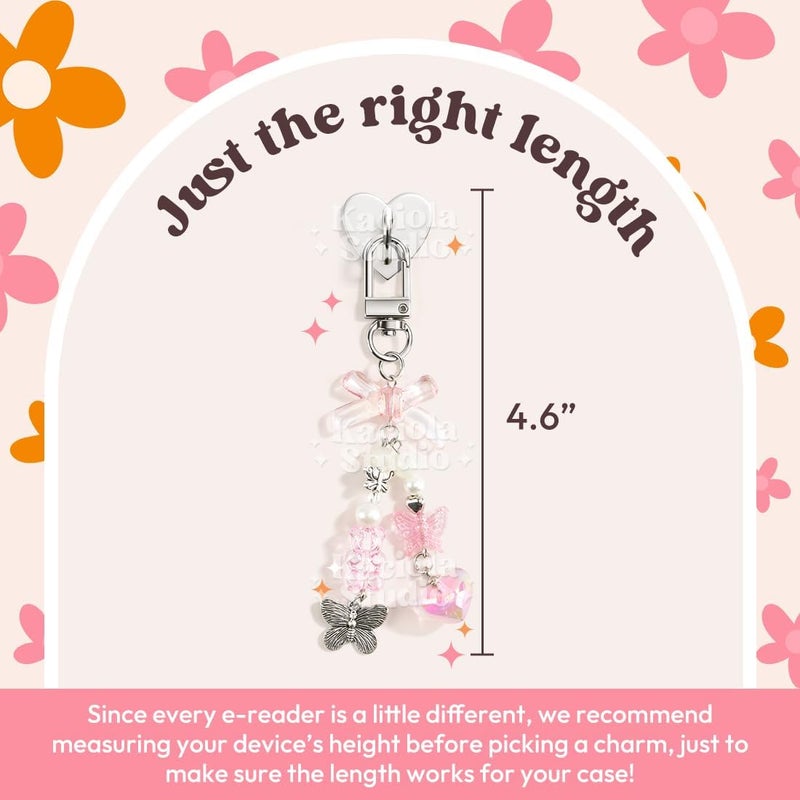Kaciola Charms for E-reader, Cute Phone Charm Chains Bracelets Accessories for Readers Booklovers Women Men, Charms Compatible for E-Reader/Phone/Paper White (C01-C05) - Image 5